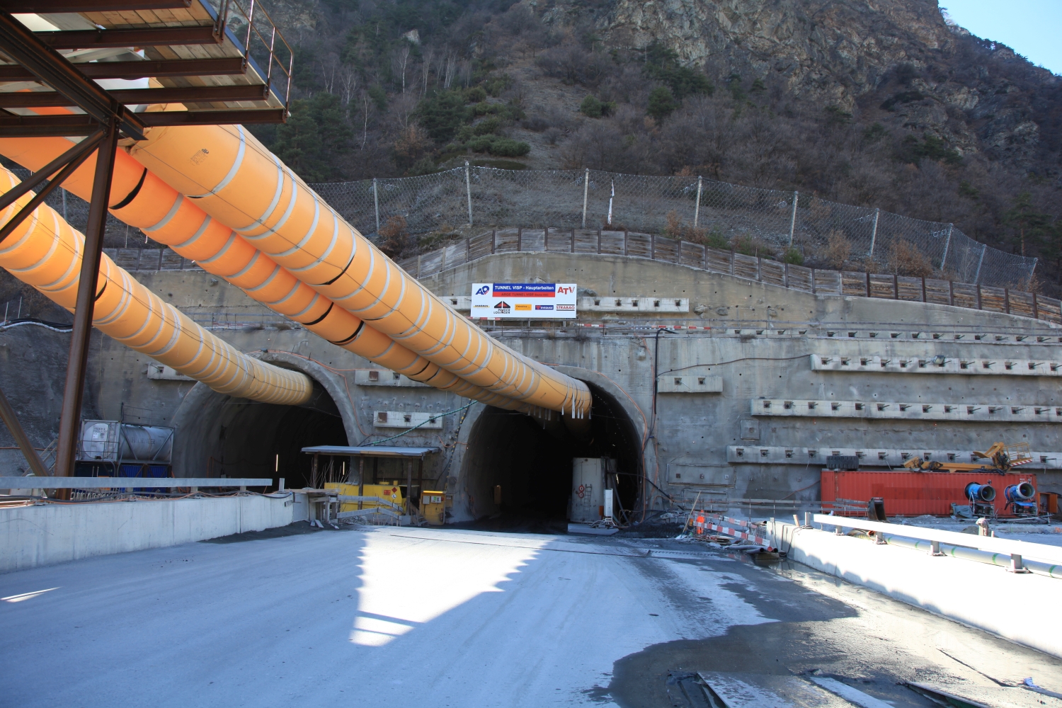 A9 Tunnel Visp Bauarbeiten