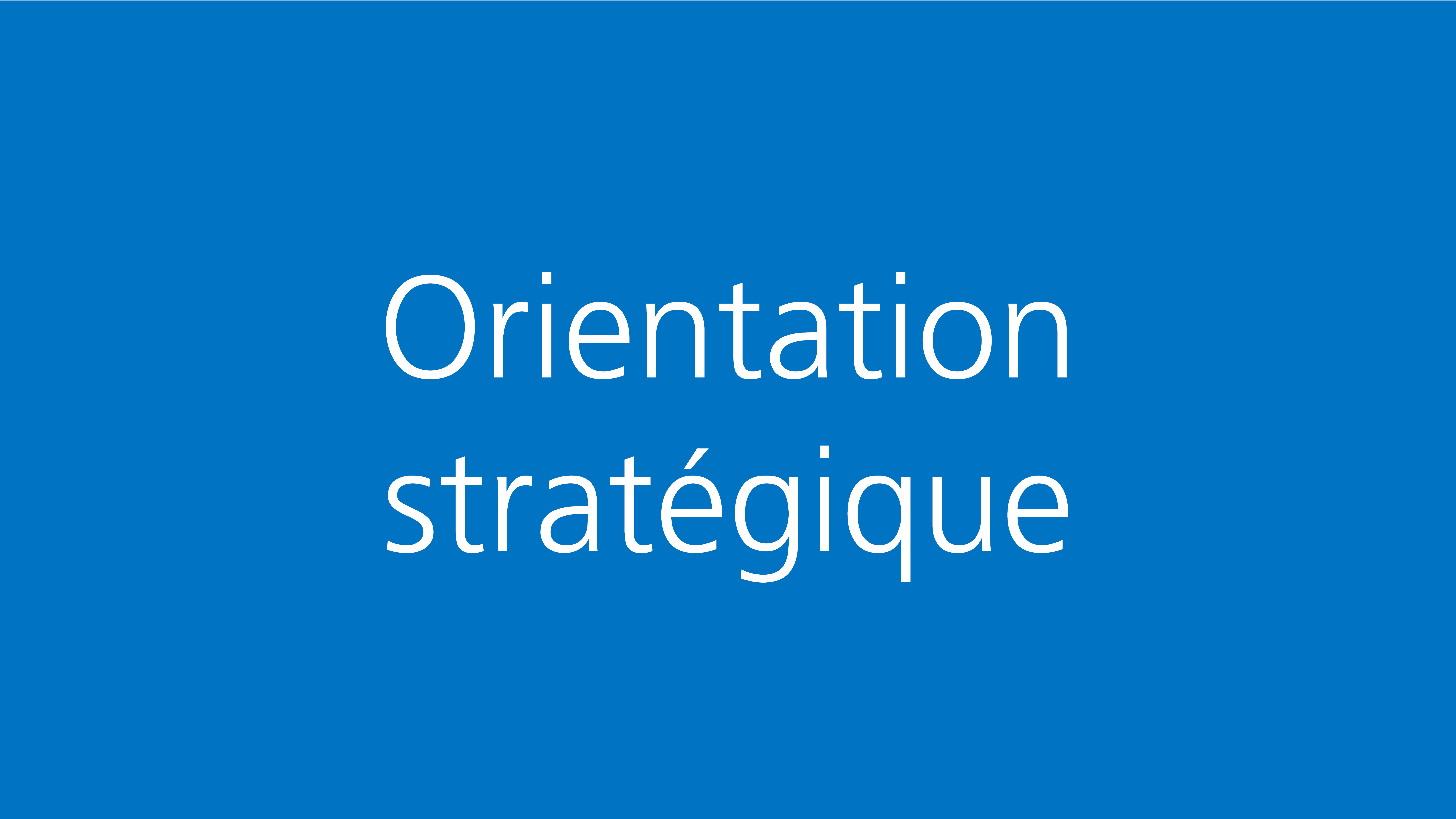 Orientation stratégique