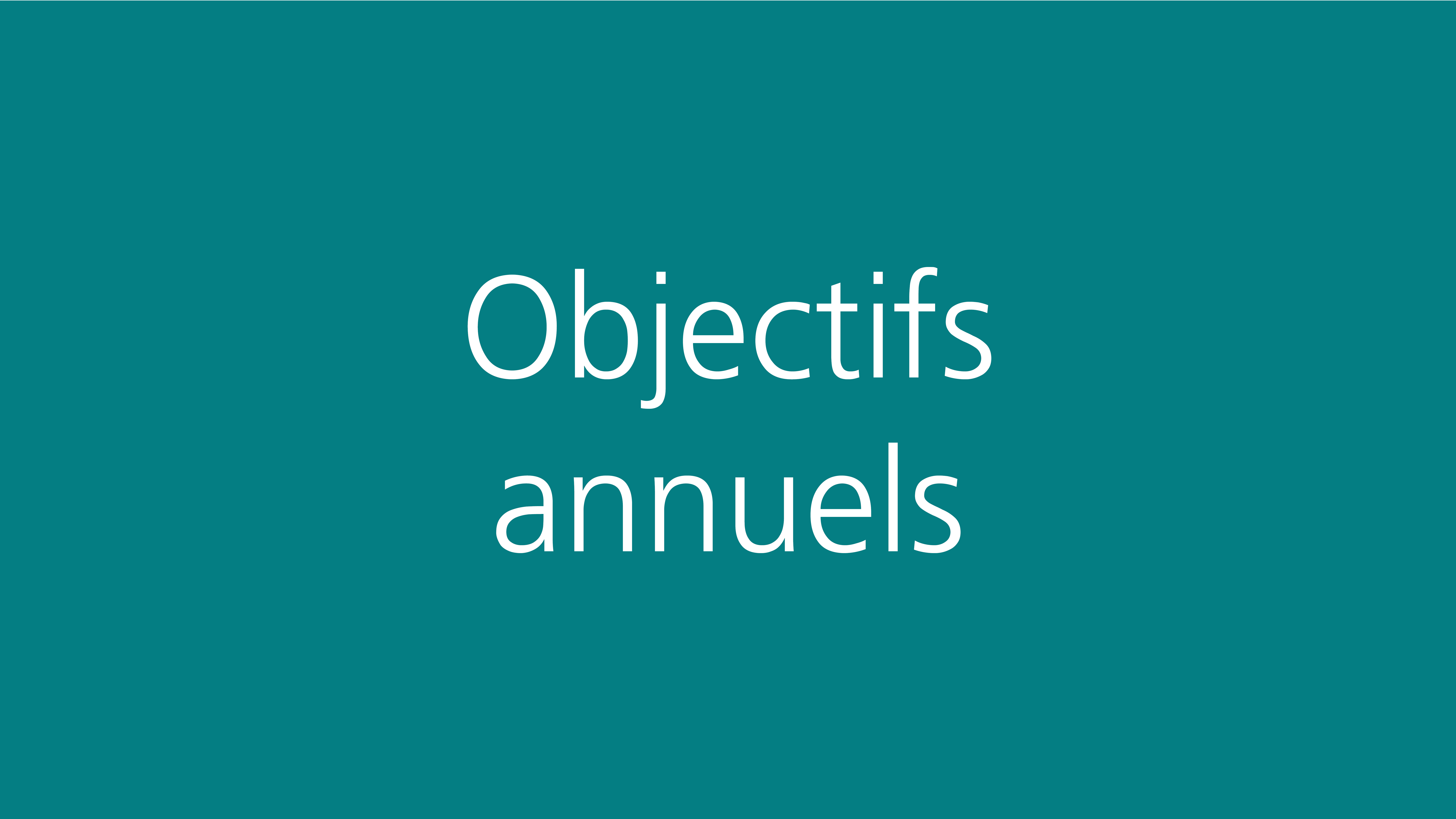 Objectifs annuels
