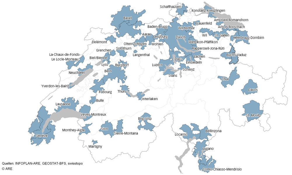 Agglomérations en Suisse