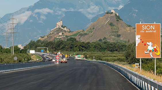 Travaux de réfection A9 Sion et environs