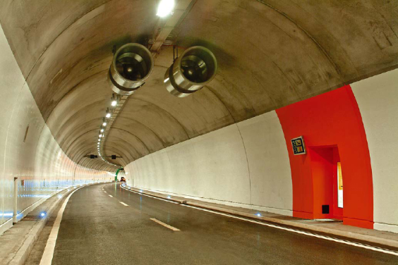 Tunnel de Glion (A9): Système de ventilation et abri de secours