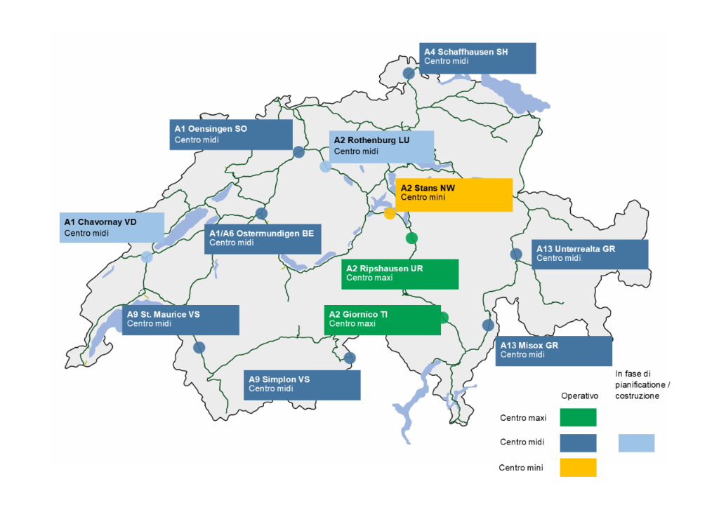 Mappa «Centri di controllo in Svizzera»